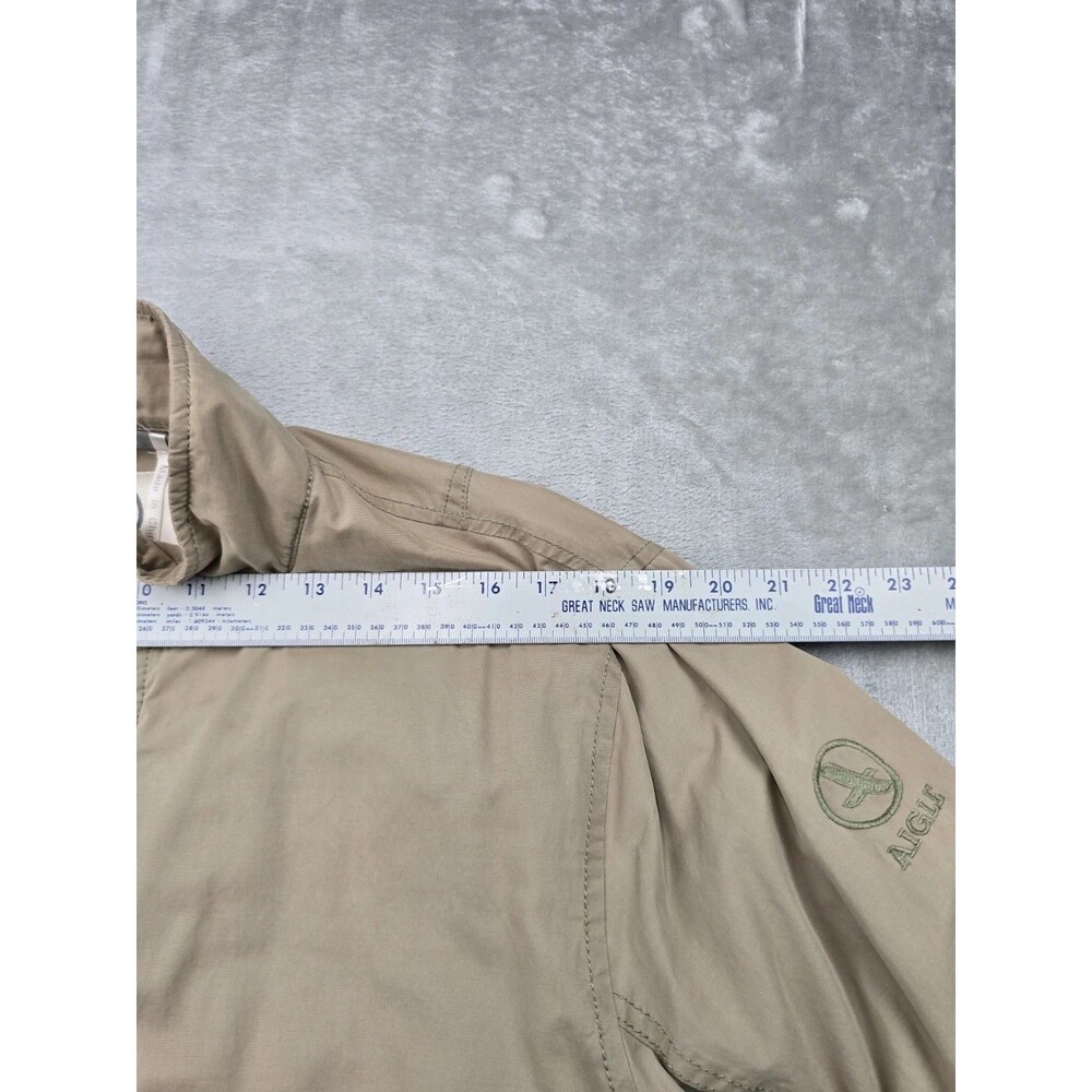 AIGLE Mens Jacket Size Medium Tan Beige Full Zip Light Outerwear Utility Casual - Picture 5 of 8